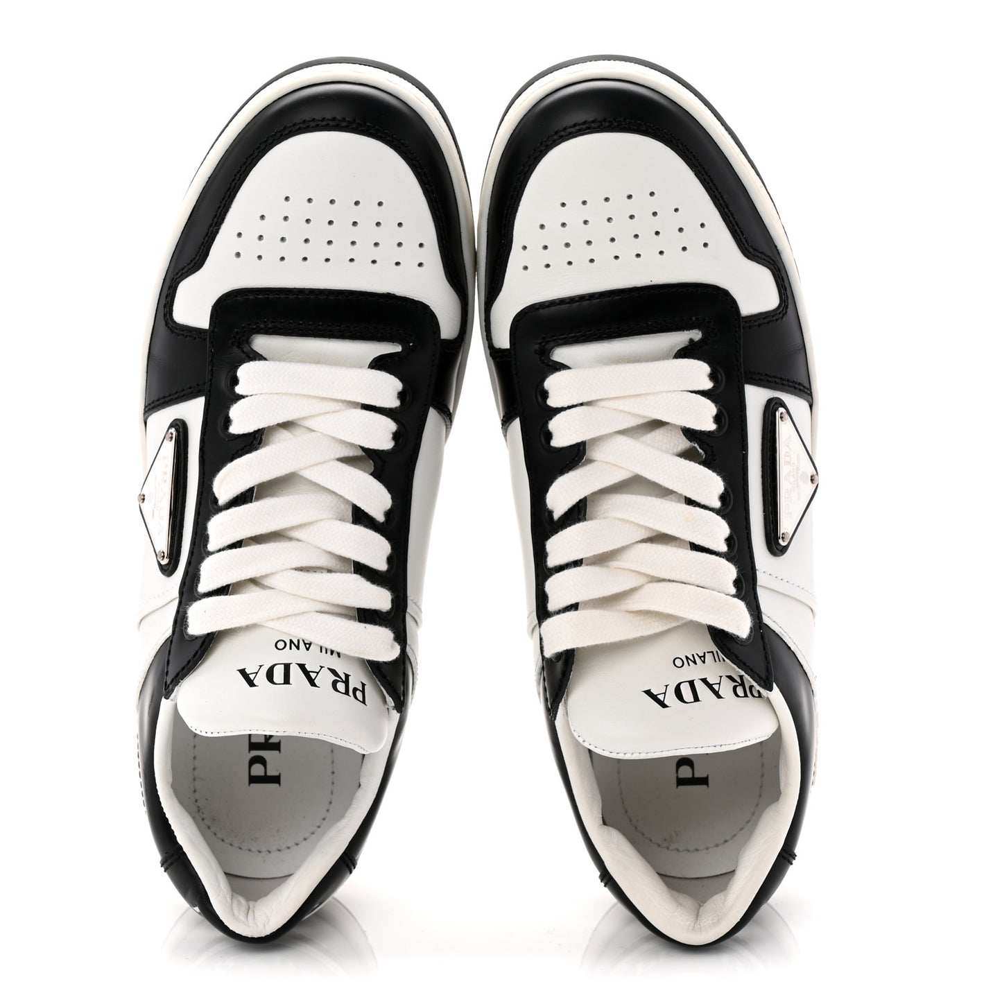 Vitello Sport Spazzolato Rois Triangle Logo Womens Downtown Low Top 30mm Sneakers 36.5 White Black