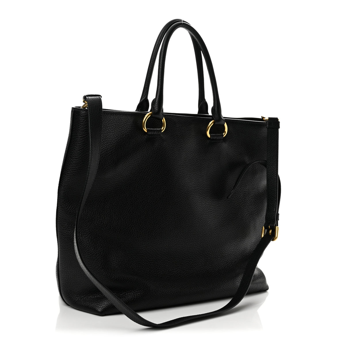 Vitello Daino Shopping Tote Black