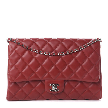 Chanel Lambskin Quilted Clutch With Chain Flap Red 1 of 9