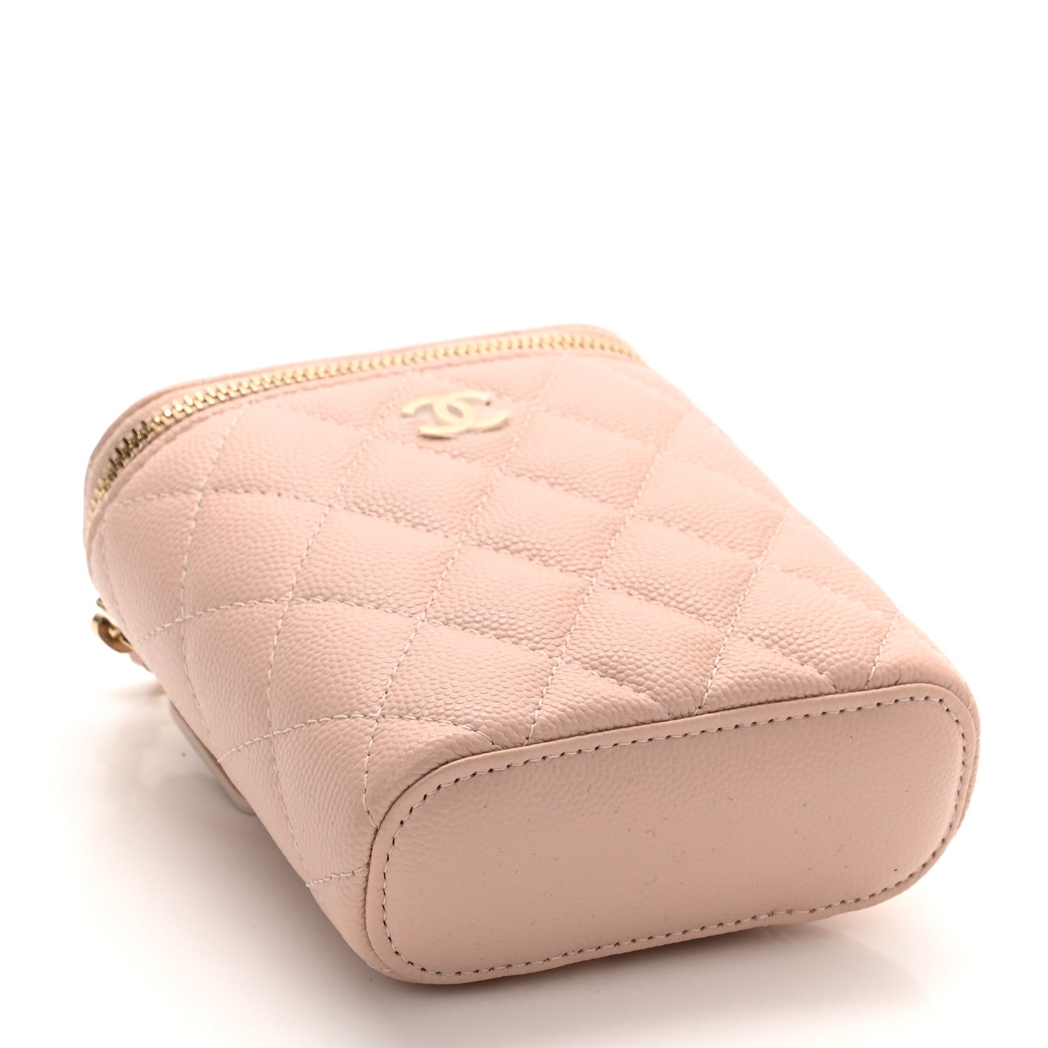 Chanel Caviar Quilted Small Vertical Coco Beauty Vanity Case With Chain Light Pink 4 of 10