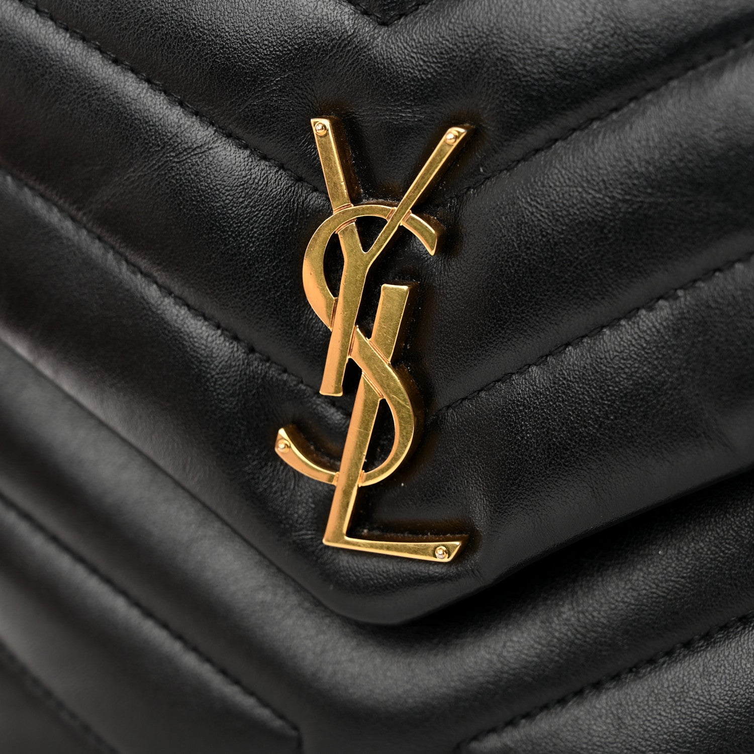 Saint Laurent Calfskin Y Quilted Monogram Small Loulou Chain Satchel Black 15 of 18