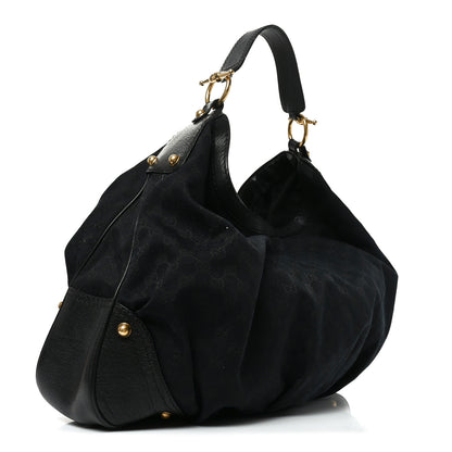 Gucci Monogram Large Jockey Hobo Black 3 of 12