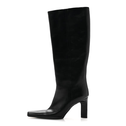 Prada Vitello Knee High Boots 36 Black 1 of 10