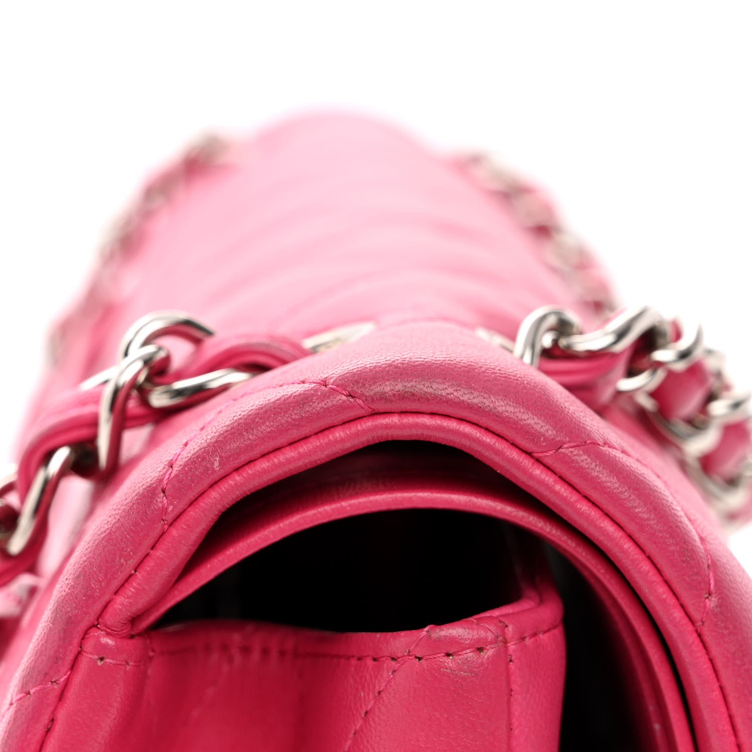 Chanel Lambskin Quilted Jumbo Double Flap Dark Pink 14 of 14