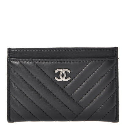 Chanel Lambskin Quilted CC Crossing Card Holder Black 1 of 9