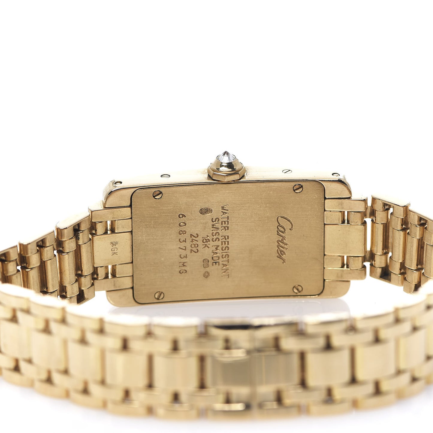 18K Yellow Gold Diamond 19mm Tank Americaine Quartz Watch