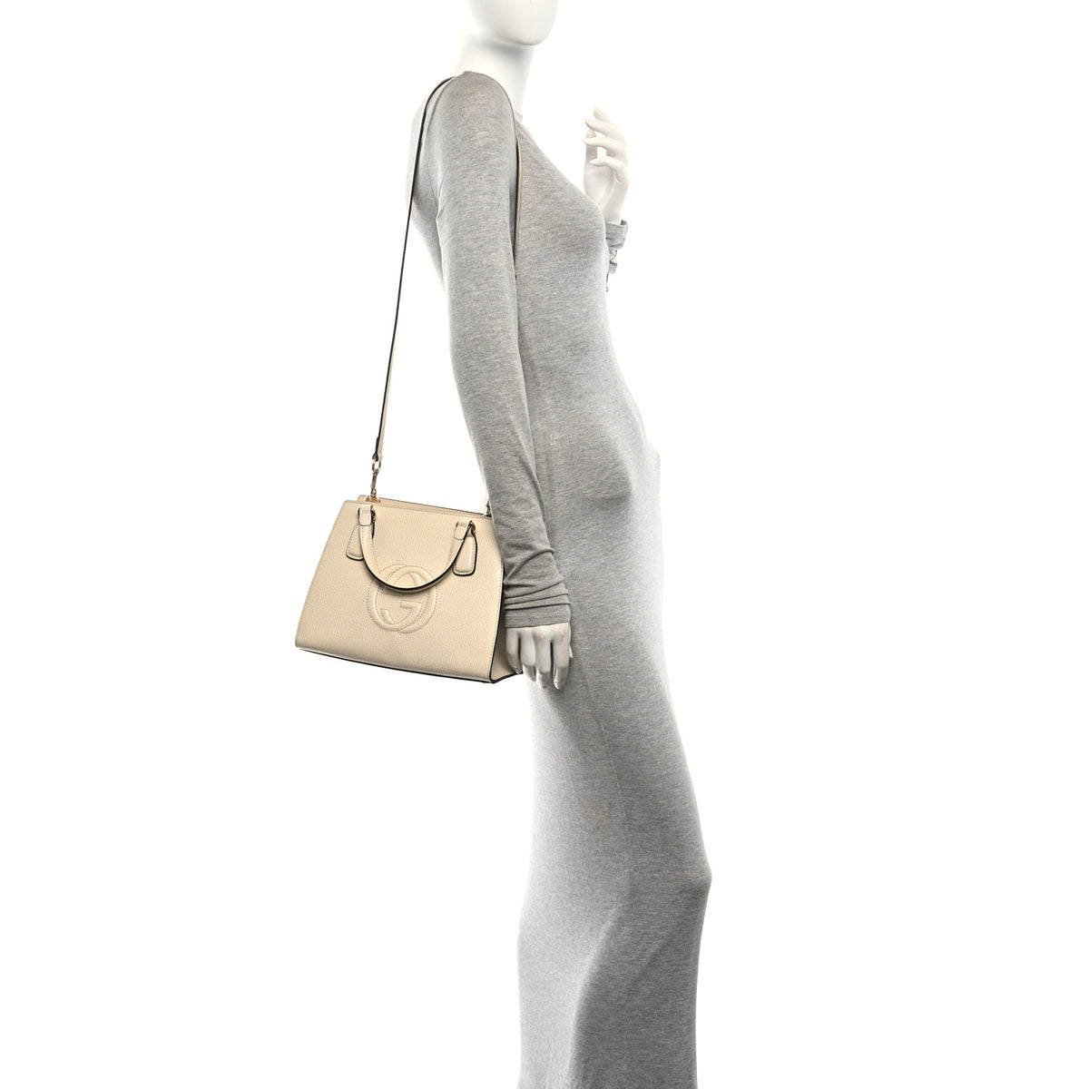 Dollar Calfskin Medium Soho Top Handle Satchel Ivoire