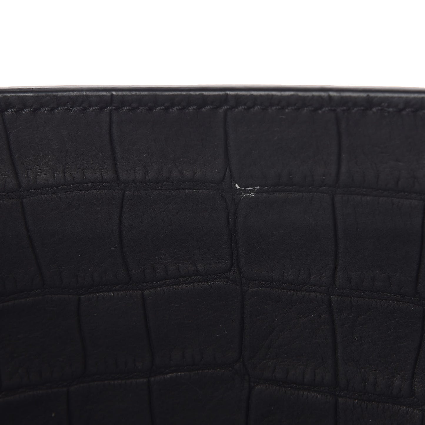 Crocodile Embossed Suede Small Supple Sac de Jour Black