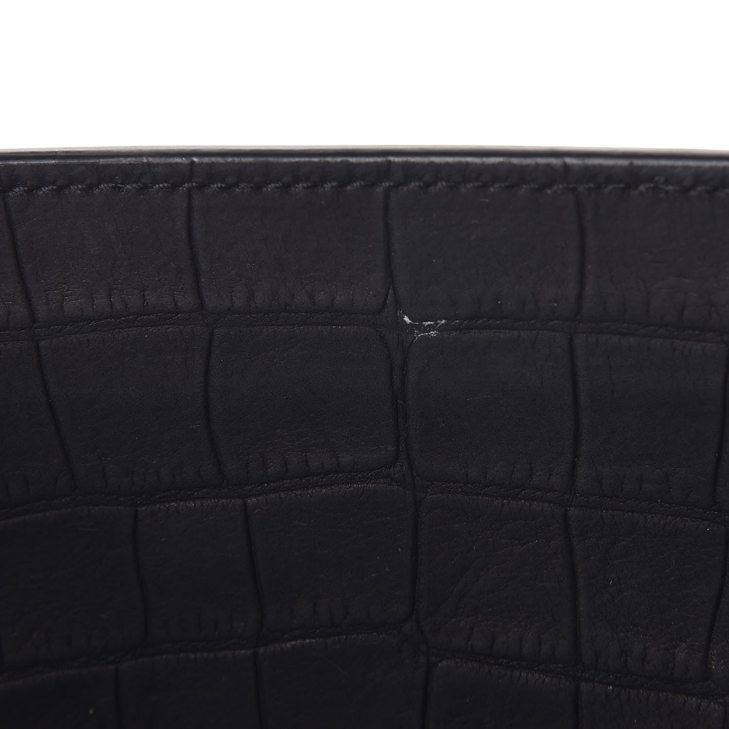 Saint Laurent Crocodile Embossed Suede Small Supple Sac de Jour Black 9 of 9