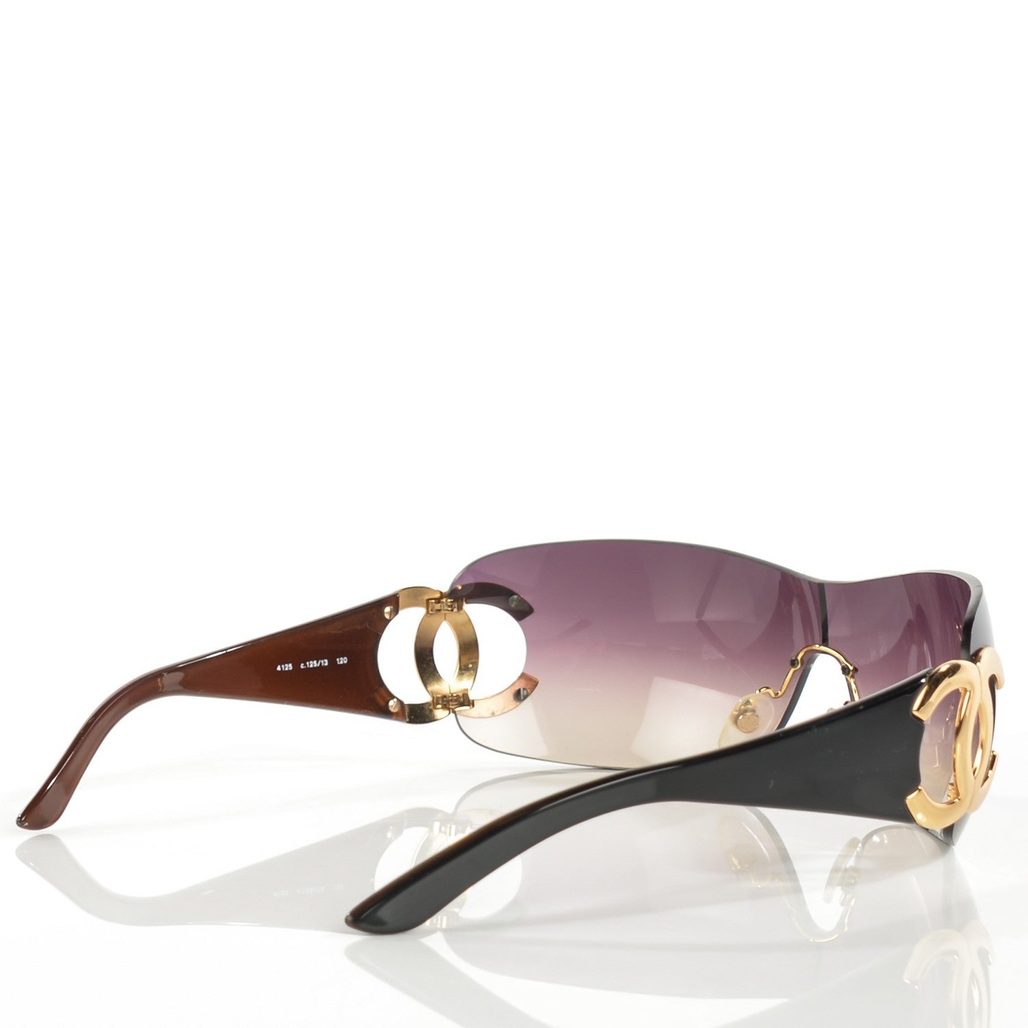 Chanel Frameless CC Logo Sunglasses 4125 Black 2 of 5
