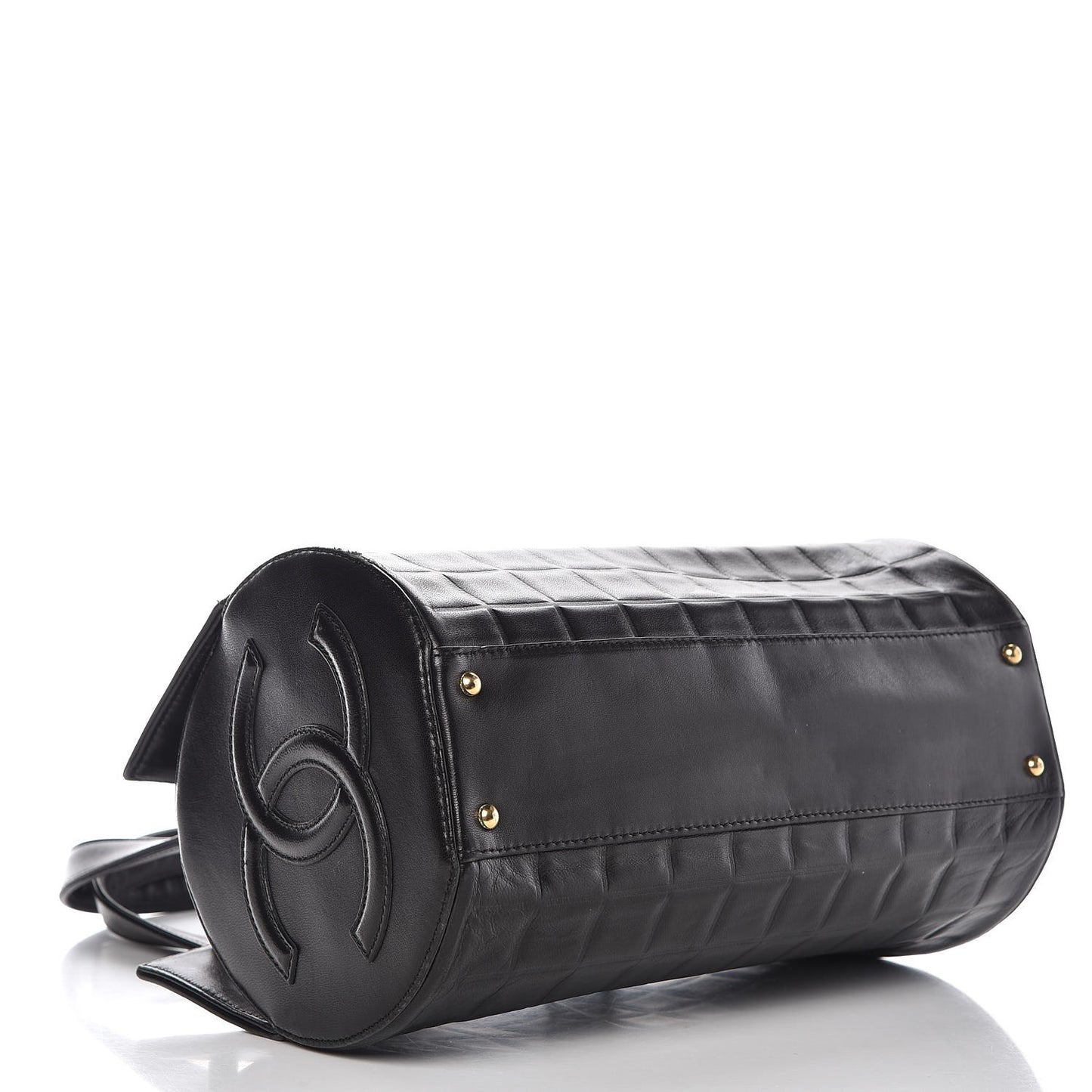Lambskin Chocolate Bar Quilted Bag Black