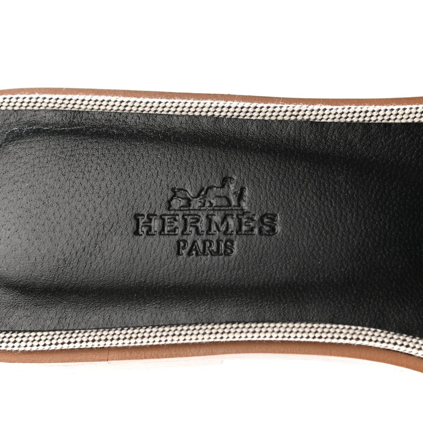 Calfskin Canvas Oran Sandals 37 Black