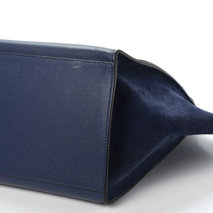 Celine Drummed Calfskin Suede Medium Trapeze Navy 6 of 8
