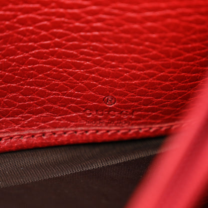 Gucci Dollar Calfskin Petite GG Marmont Wallet Chain Bag Hibiscus Red 7 of 13