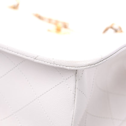 Chanel Caviar Quilted Sweet Classic Shopping Tote White 9 of 15