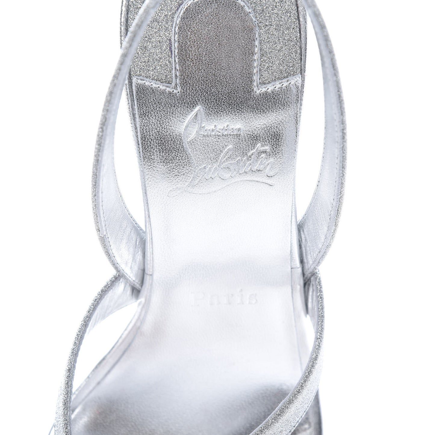 Glitter Calfskin Taralita 85 Thong Sandals 39 Silver