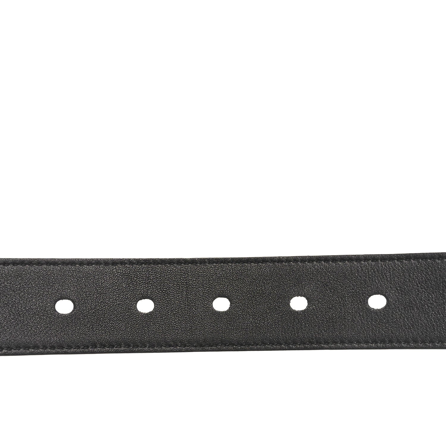 Saint Laurent Calfskin Crocodile Embossed Monogram Square Buckle Belt 75 30 Black 4 of 6