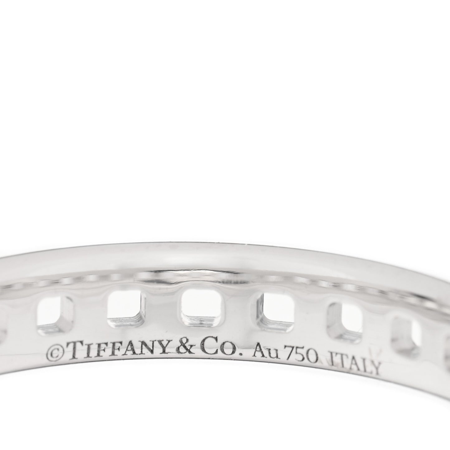 18K White Gold Narrow T True Band Ring 55 7.25