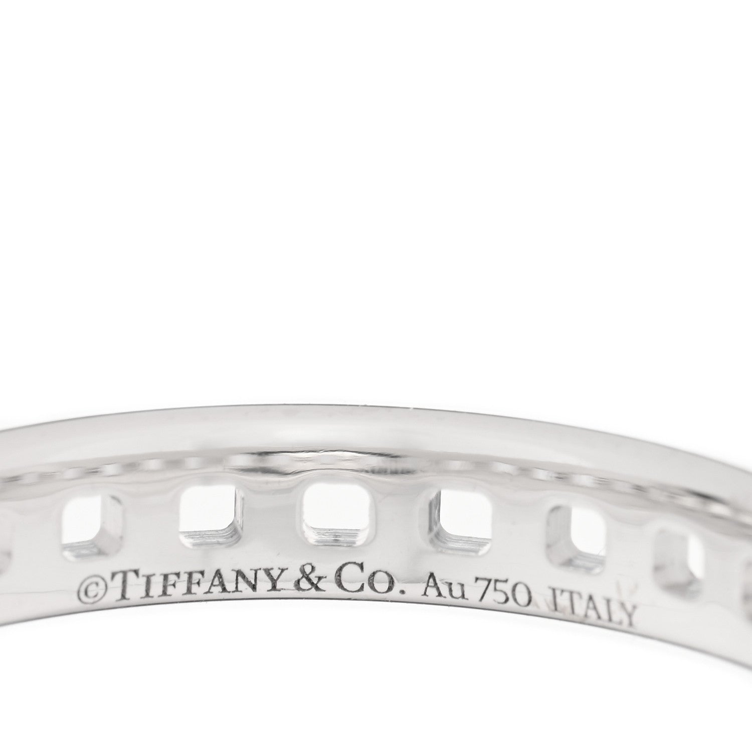 Tiffany 18K White Gold Narrow T True Band Ring 55 7.25 4 of 4