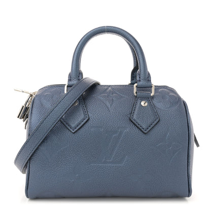 Louis Vuitton Metallic Empreinte Monogram Giant Speedy Bandouliere 20 Navy Nacre 1 of 9