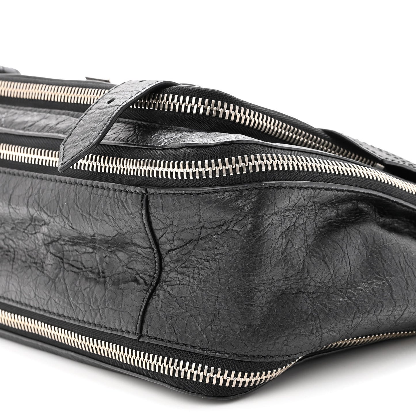 Lambskin Medium PS1 Plus Zip Satchel Black