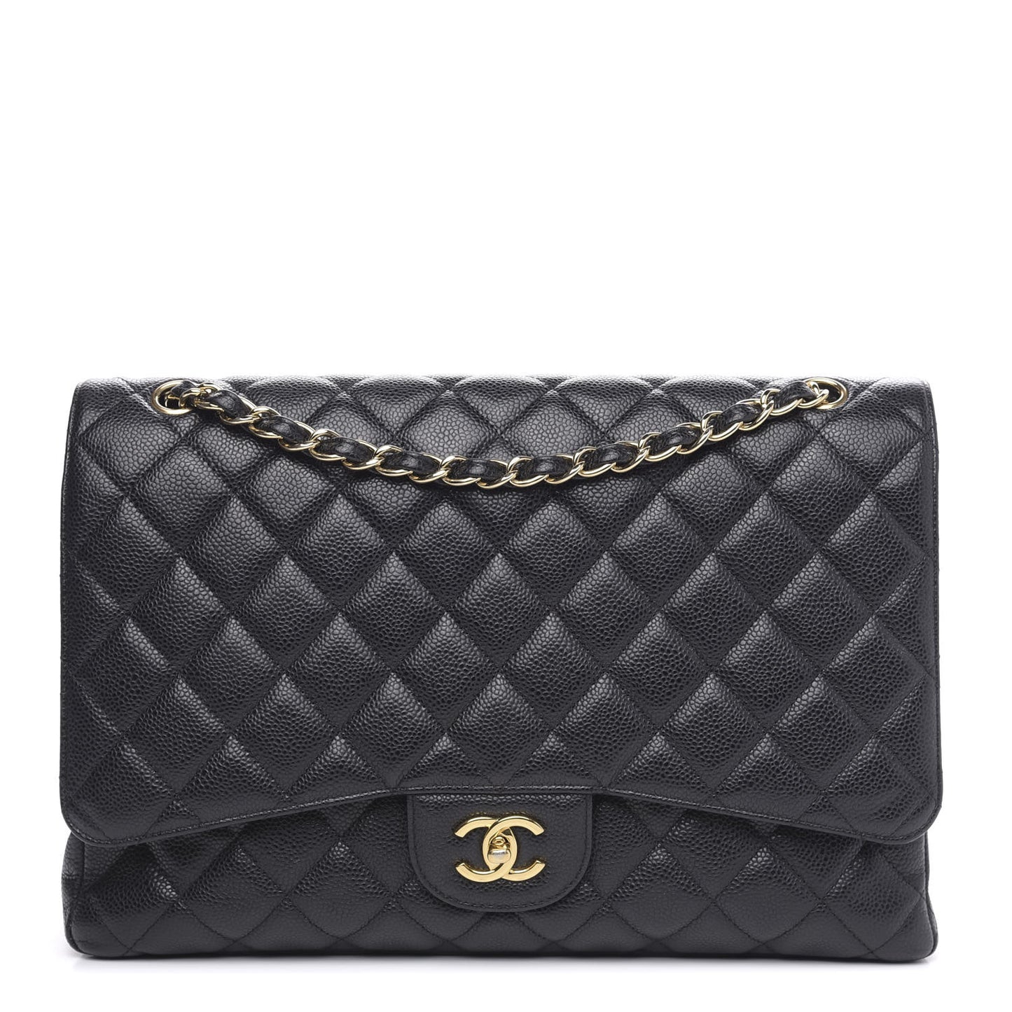 Caviar Quilted Maxi Single Flap Black