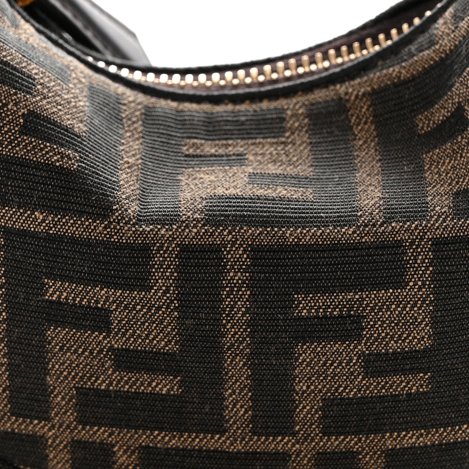 Fendi Fabric Jacquard FF 1974 Nano Fendigraphy Hobo Charm Tobacco Moro 8 of 10
