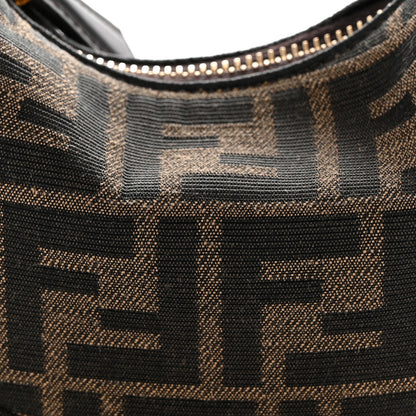 Fendi Fabric Jacquard FF 1974 Nano Fendigraphy Hobo Charm Tobacco Moro 8 of 10