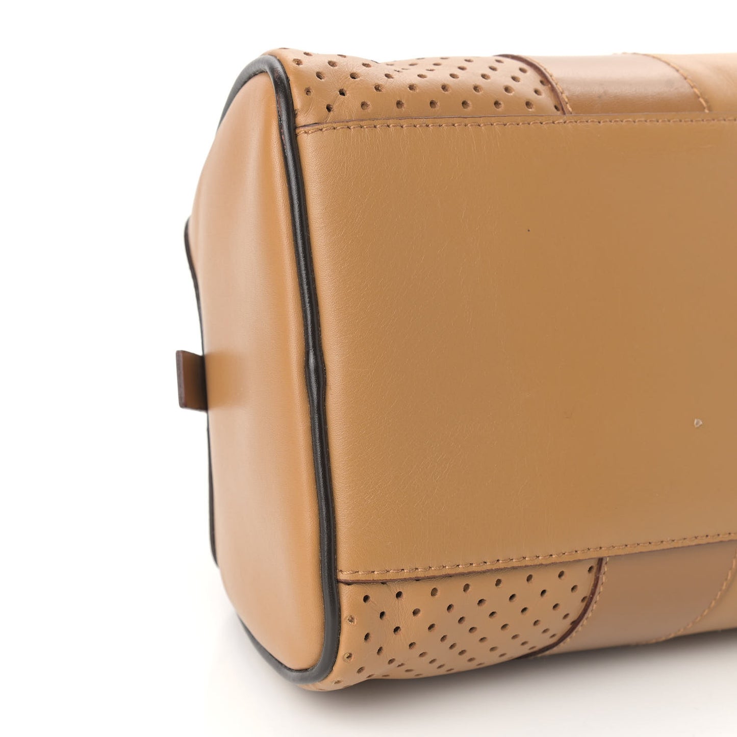 Vitello Drive Perforated Bowling Bag Naturale