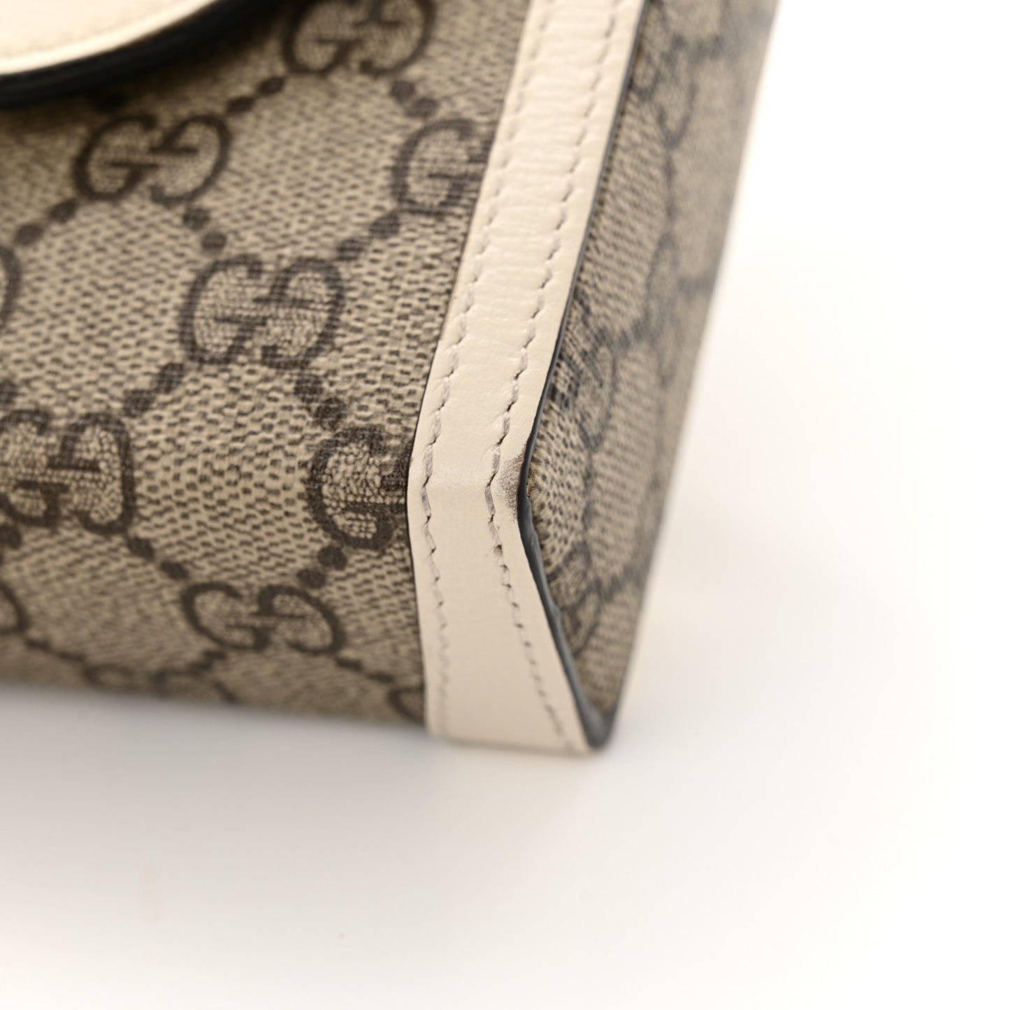 GG Supreme Monogram Azalea Calfskin Mini Horsebit 1955 Crossbody Bag Beige Ebony Mystic White