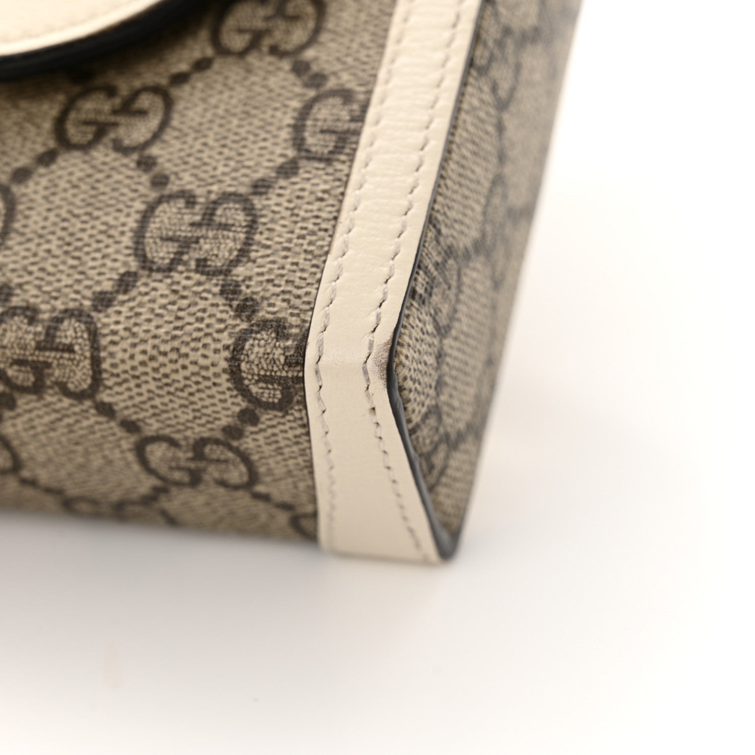 Gucci GG Supreme Monogram Azalea Calfskin Mini Horsebit 1955 Crossbody Bag Beige Ebony Mystic White 13 of 15