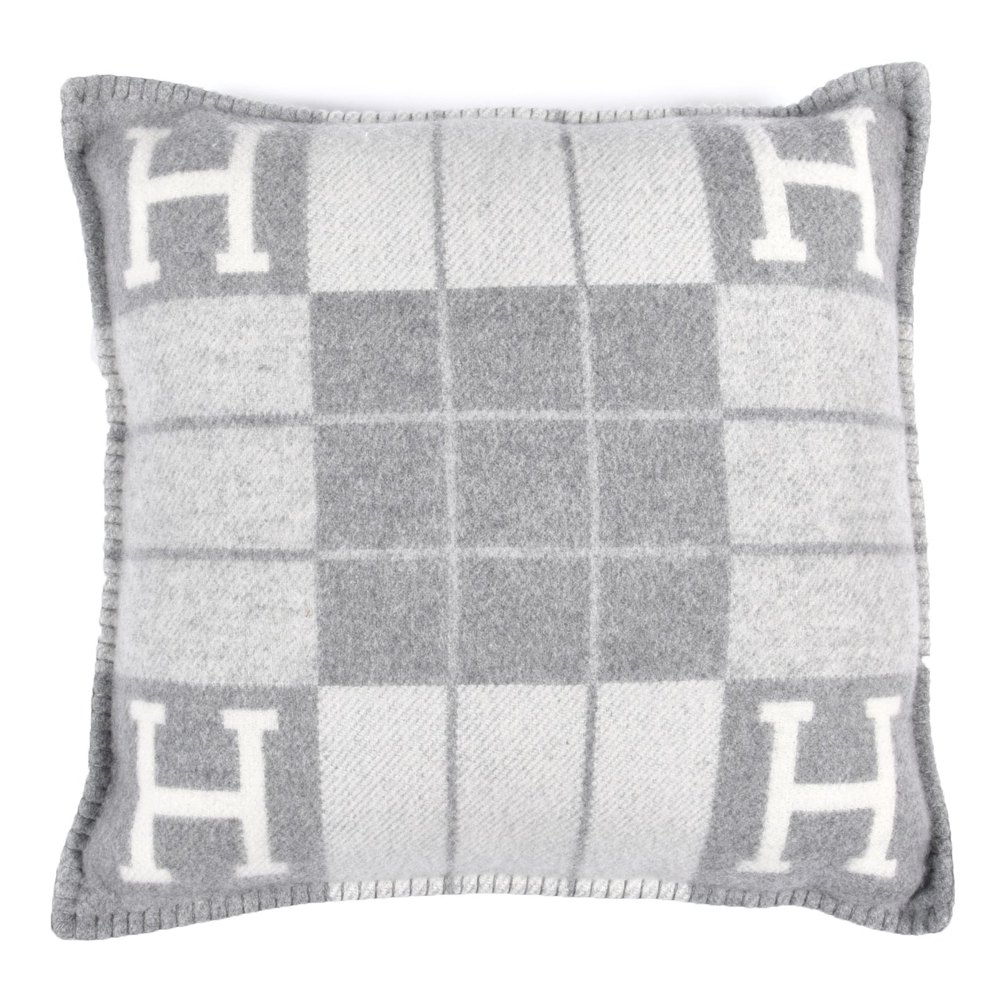 Wool Cashmere Avalon III Pillow PM Ecru Gris Clair