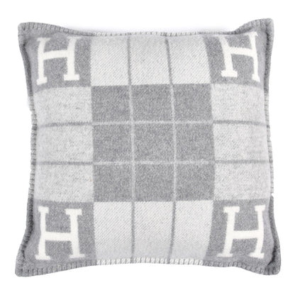 Hermes Wool Cashmere Avalon III Pillow PM Ecru Gris Clair 1 of 4