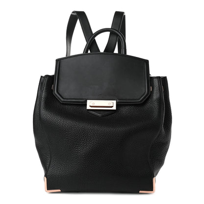 Alexander Wang Pebbled Calfskin Prisma Skeletal Backpack Black Rose Gold Hardware 1 of 7