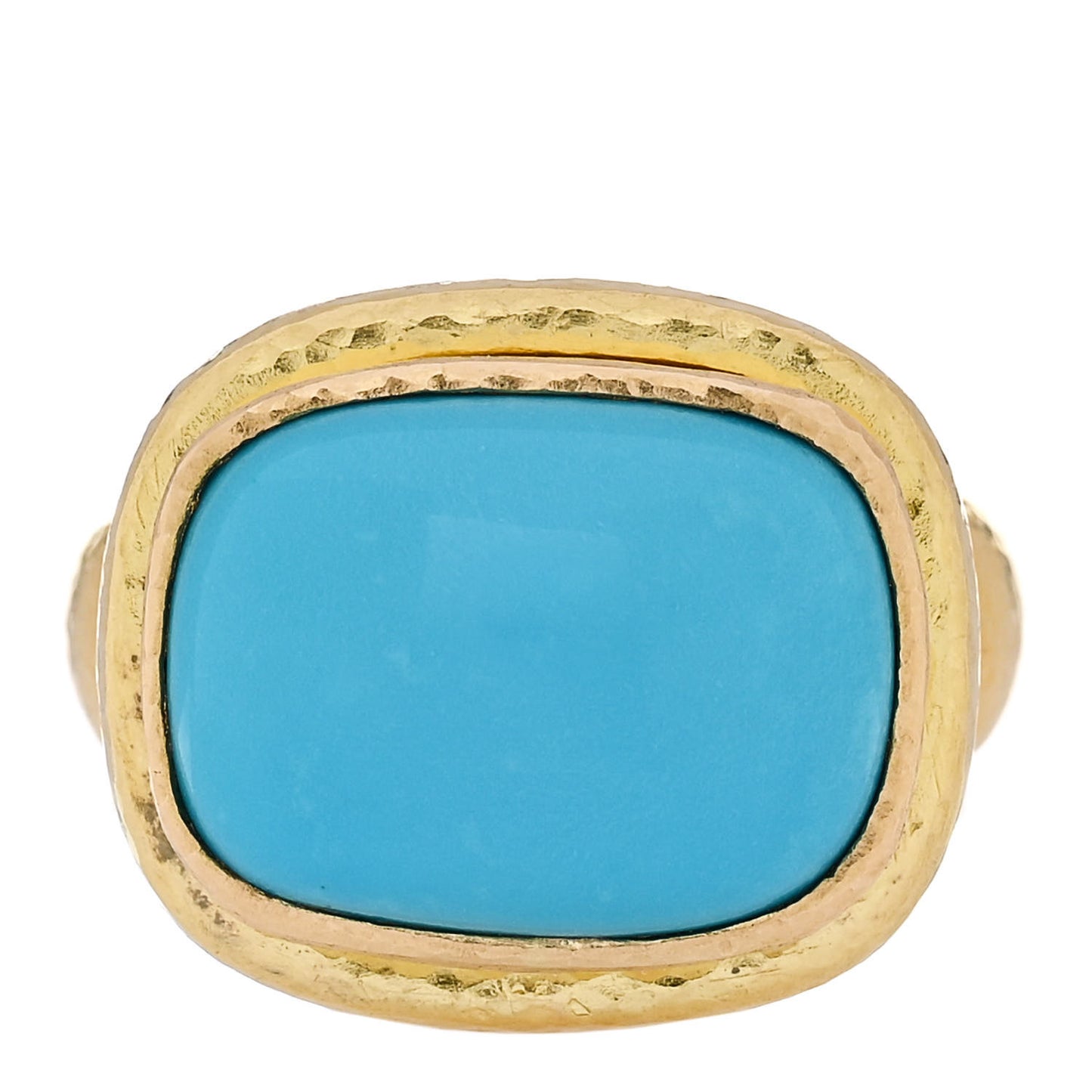18K Yellow Gold Turquoise Ring 52 6