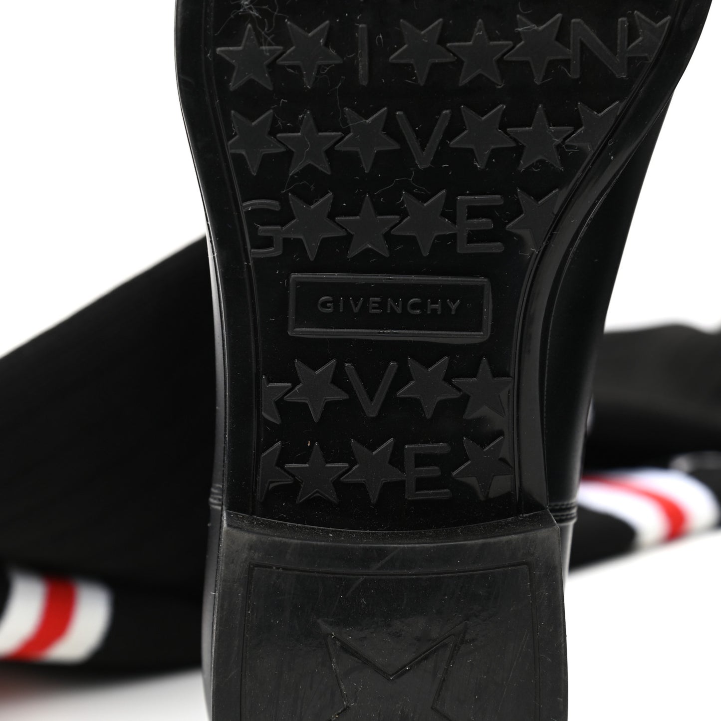 Knit Rubber Storm Over The Knee Boots 37 Black