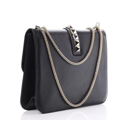 Valentino Garavani Vitello Large Glam Lock Rockstud Flap Black 3 of 7