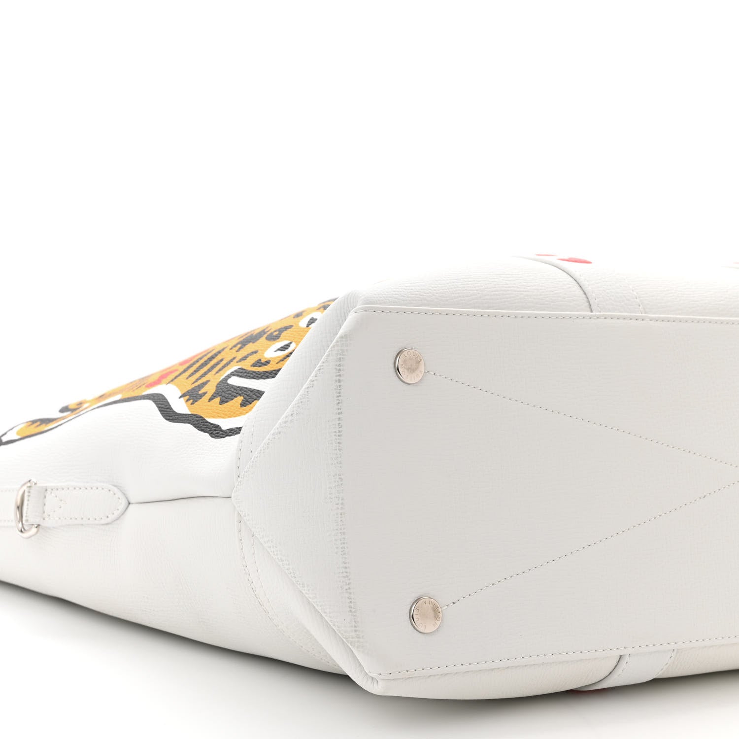 Louis Vuitton X NIGO Calfskin Tiger Journey Tote White 7 of 13