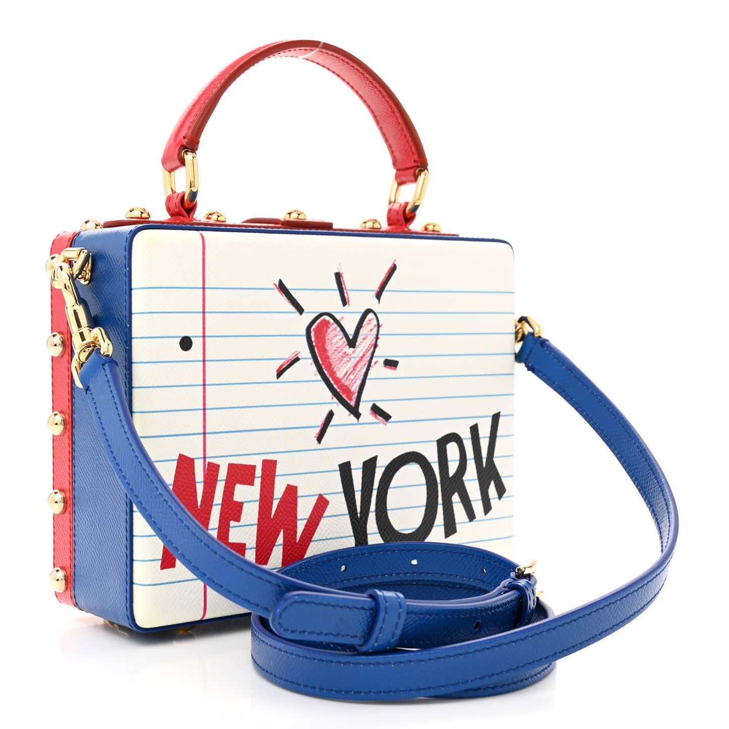 Dauphine Pearl Crystal DG Loves New York Box Bag White Blue Red