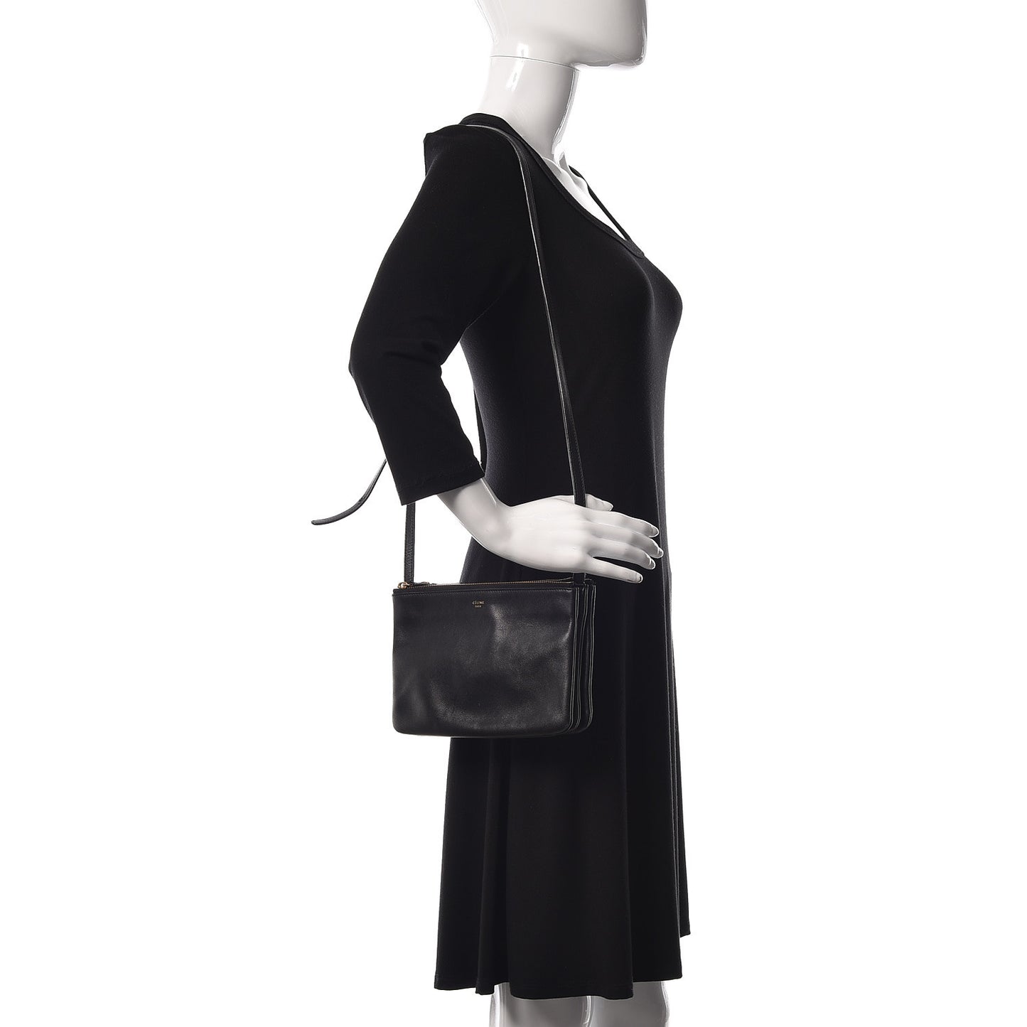 Lambskin Small Trio Crossbody Bag Black