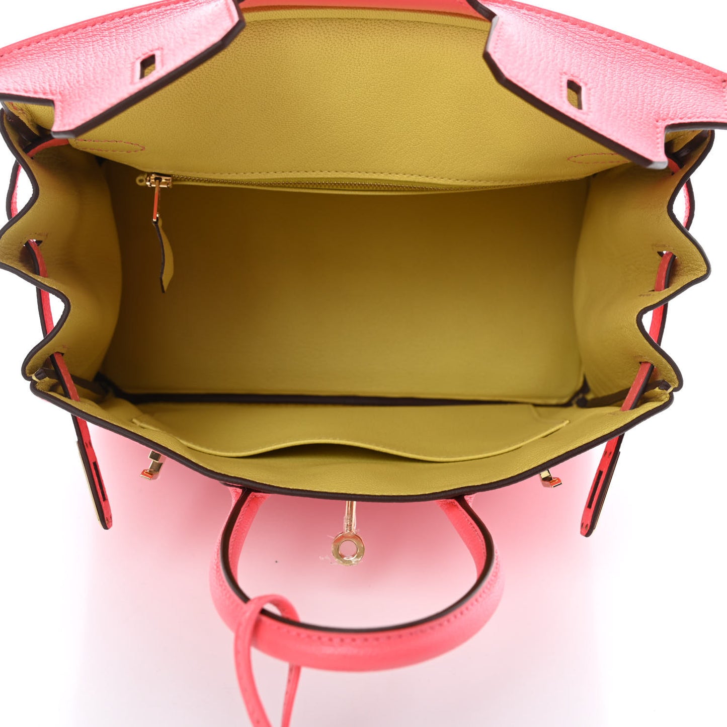 Chevre Mysore Horseshoe Birkin 25 Rose Azalee Lime