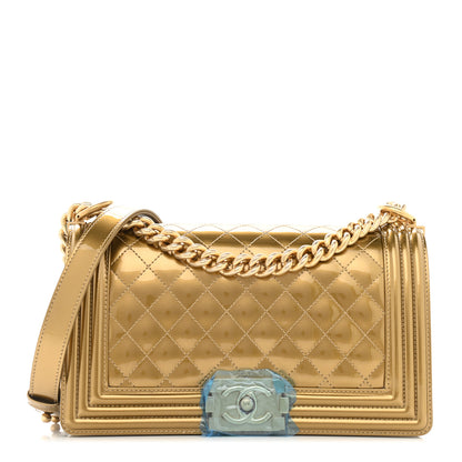 Chanel Metallic Patent Calfskin Quilted Medium Boy Flap Gold 1 of 9