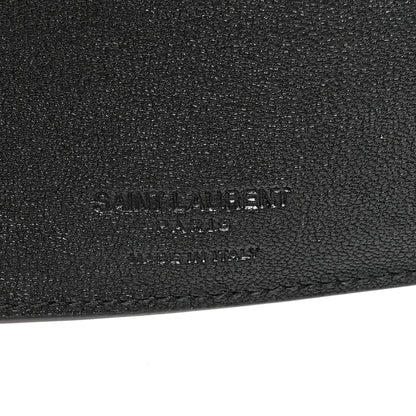 Saint Laurent Calfskin Leopard Print East West Wallet Natural Black 6 of 6