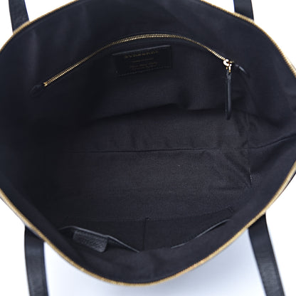 Burberry Derby Calfskin House Check Medium Welburn Tote Black 5 of 11