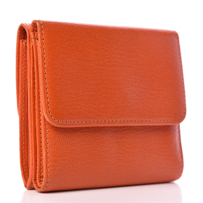 Chanel Goatskin Compact Double Sided Wallet Orange 3 of 12