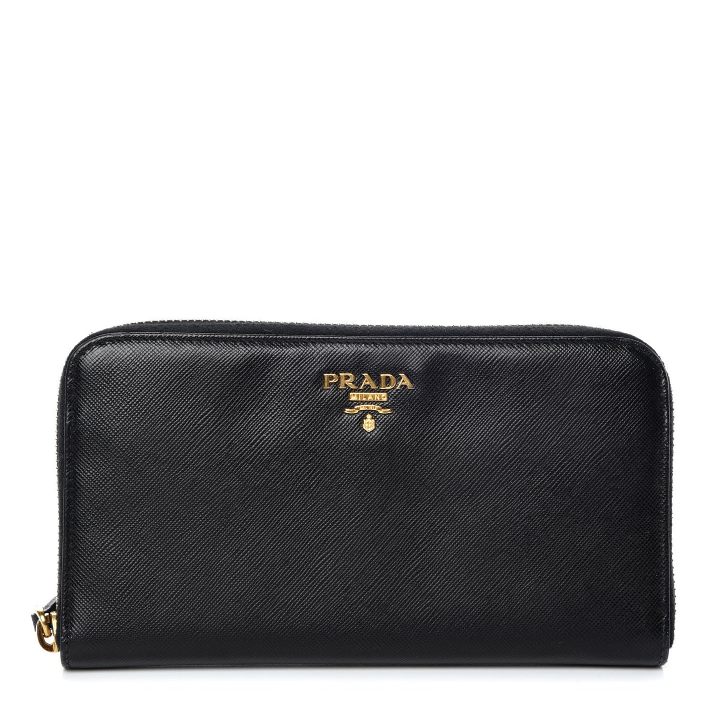 Saffiano Colour Zip Around Wallet Black Peonia