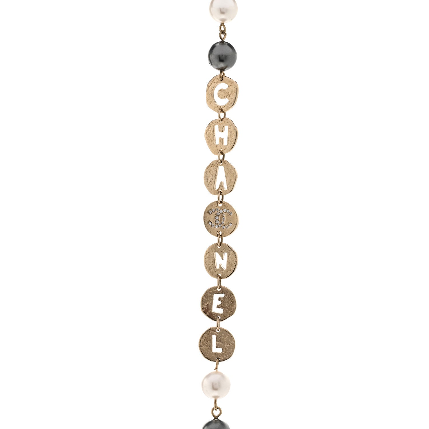 Chanel Pearl Papyrus Long Necklace Gold Pearly White Gold 3 of 6