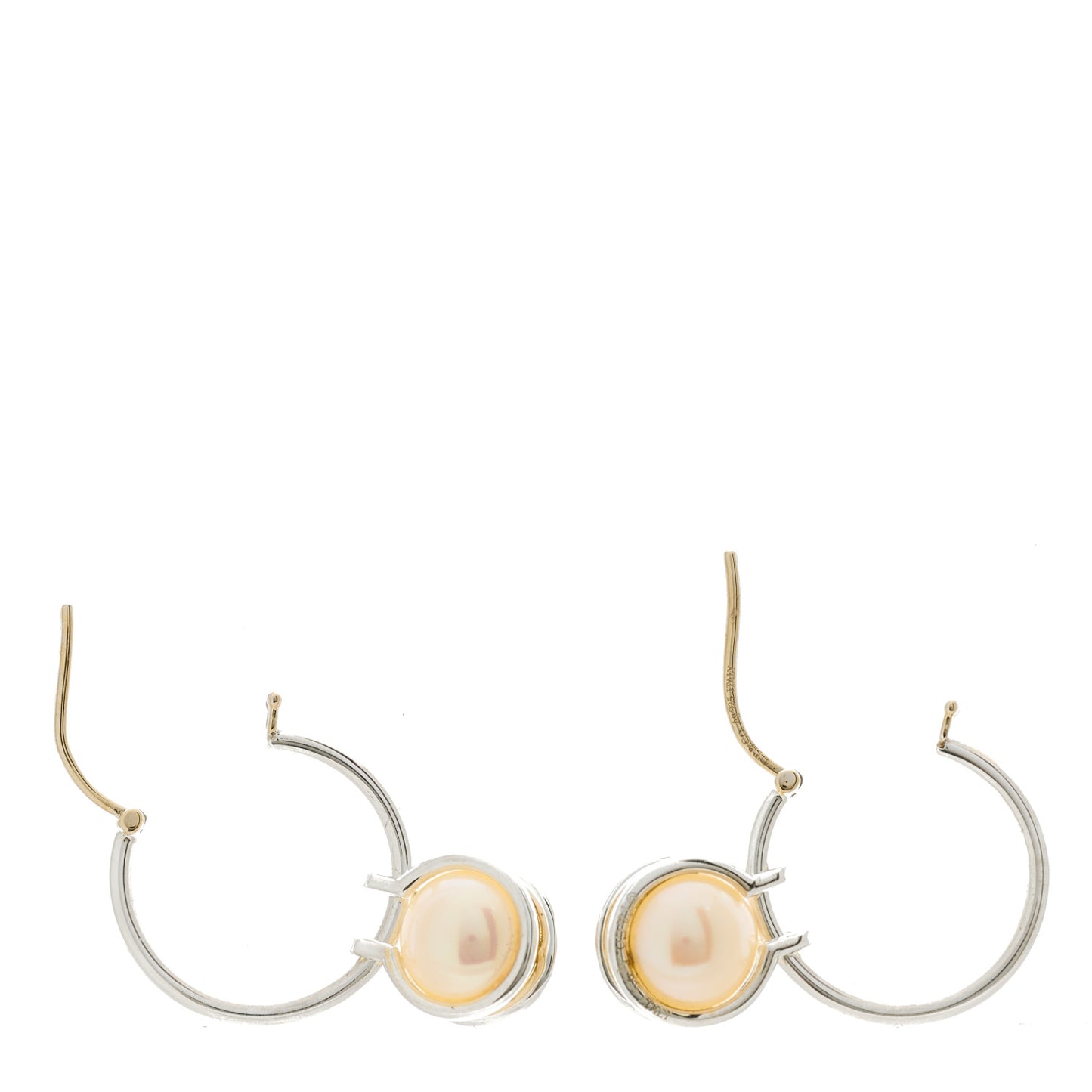 Sterling Silver Pearl HardWear Hoop Earrings