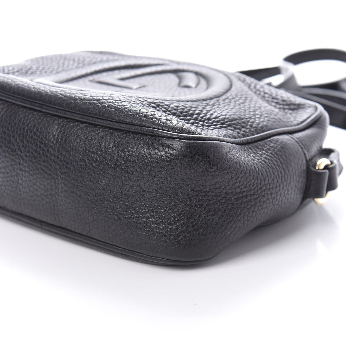 Pebbled Calfskin Small Soho Disco Bag Black