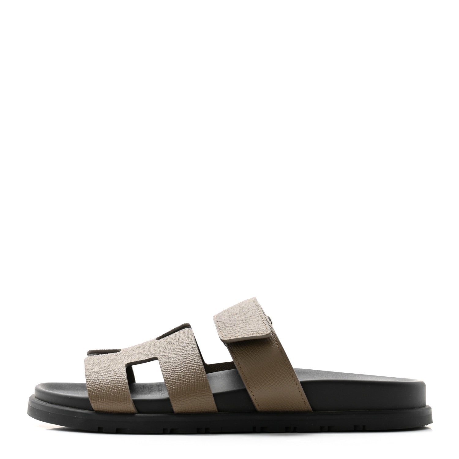 Hermes Epsom Womens Chypre Sandals 37 Etoupe 1 of 9